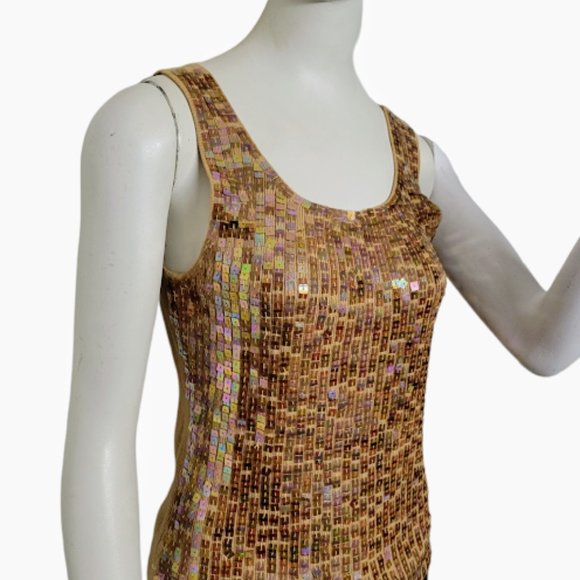 Vintage Women’s 52 Weekends Sequined Sleeveless Knit Sweater Shirt Tank Top Med - Picture 2 of 9